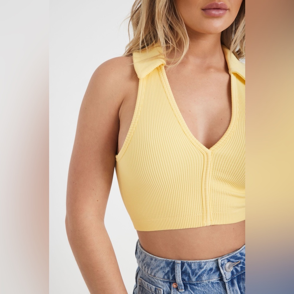 Garage Stefani Seamless Polo Tank - Pale Banana